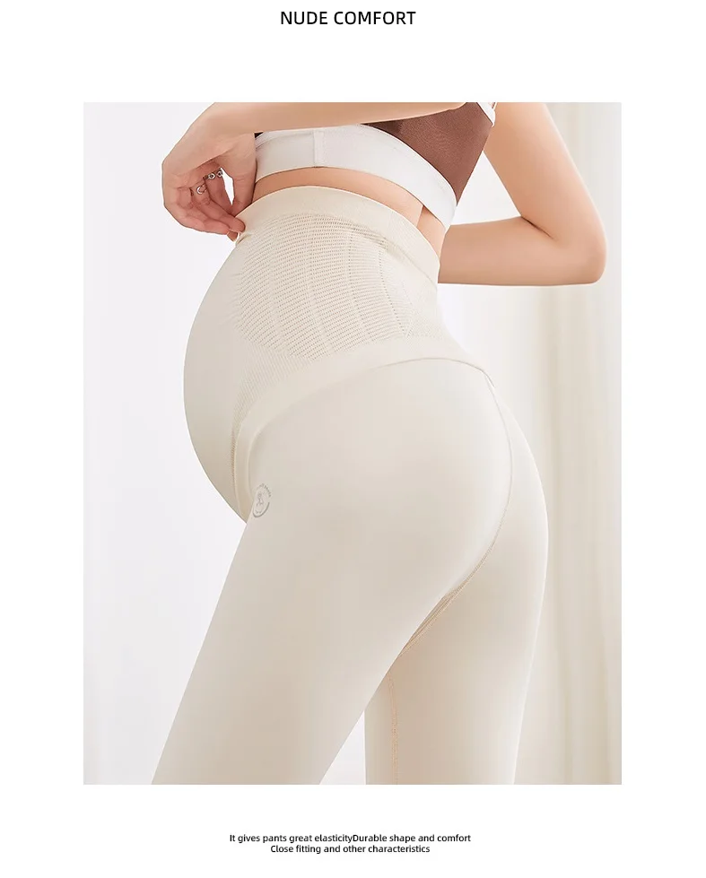 Leggings informales de cintura alta para mujeres embarazadas, ropa de maternidad ajustada, Leggings de soporte para el vientre, pantalones moldeadores de cuerpo de Yoga