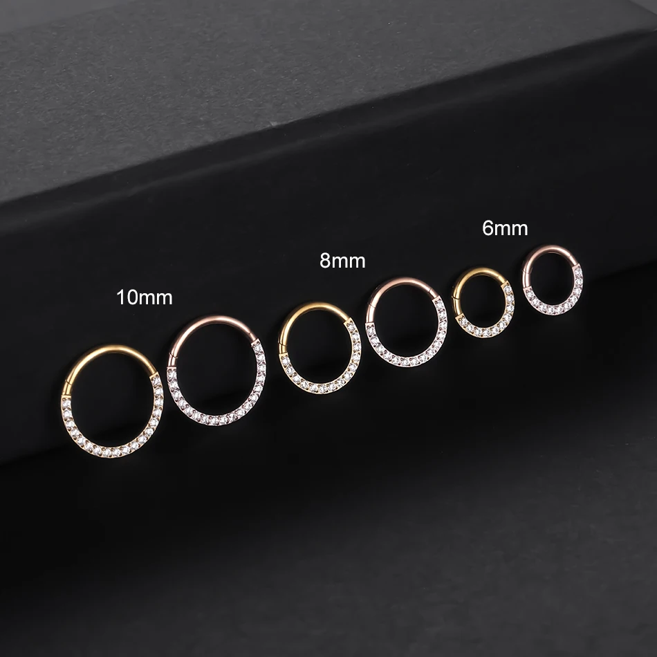 1PC Titanium Daith Rook Earring Nose Hoop 16G Septum Piercing