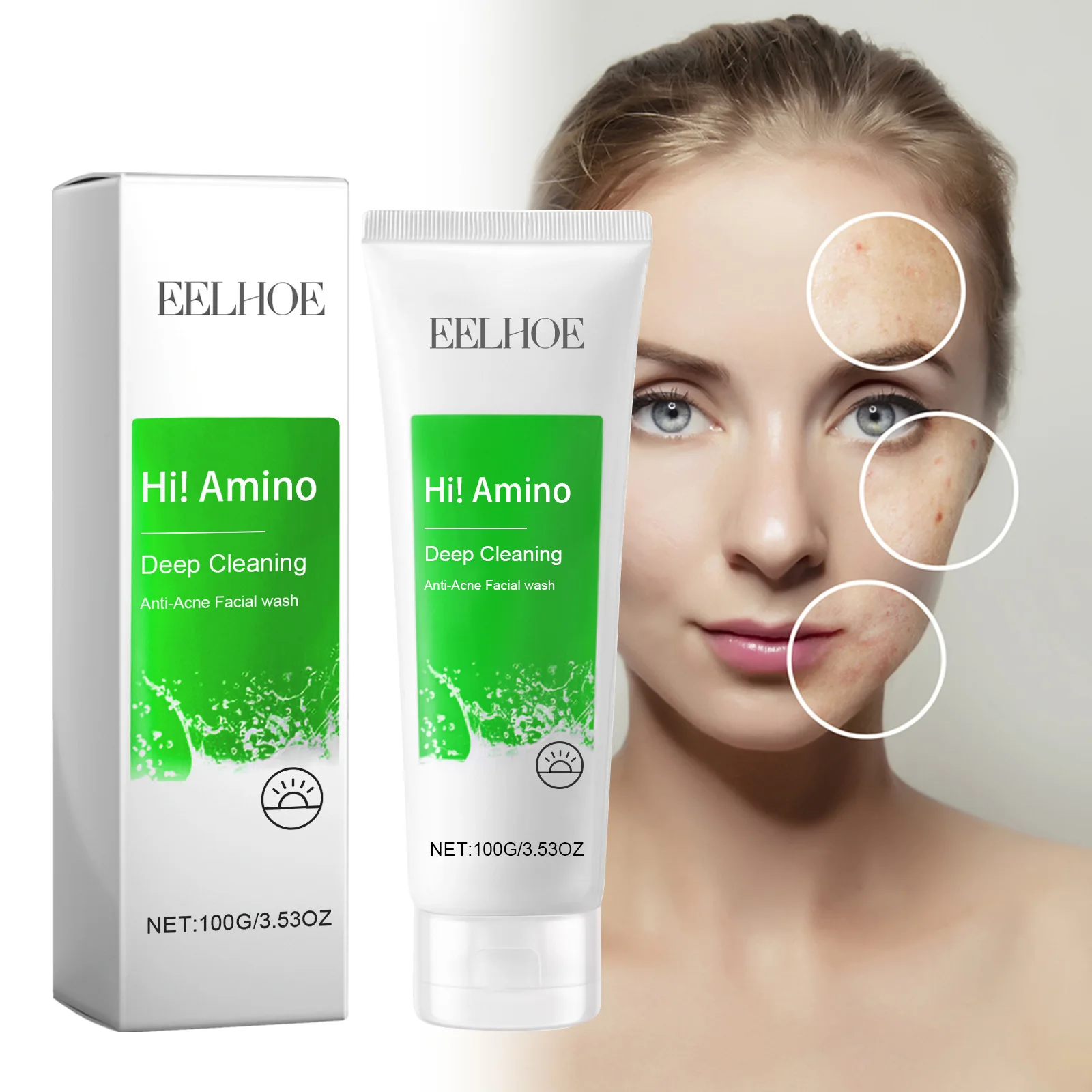 Facial Wash Cleanser Deep Cleansing Oil Control Moisturizing Remove Blackheads Shrink Pores A-cne Treatment Face Wash Foam 100g 4