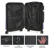 Ensemble de 3 valises Comanlai, valise rigide en ABS, bagage à main léger et durable avec roulettes à 360° °   Roues pivotantes et serrure TSA 3