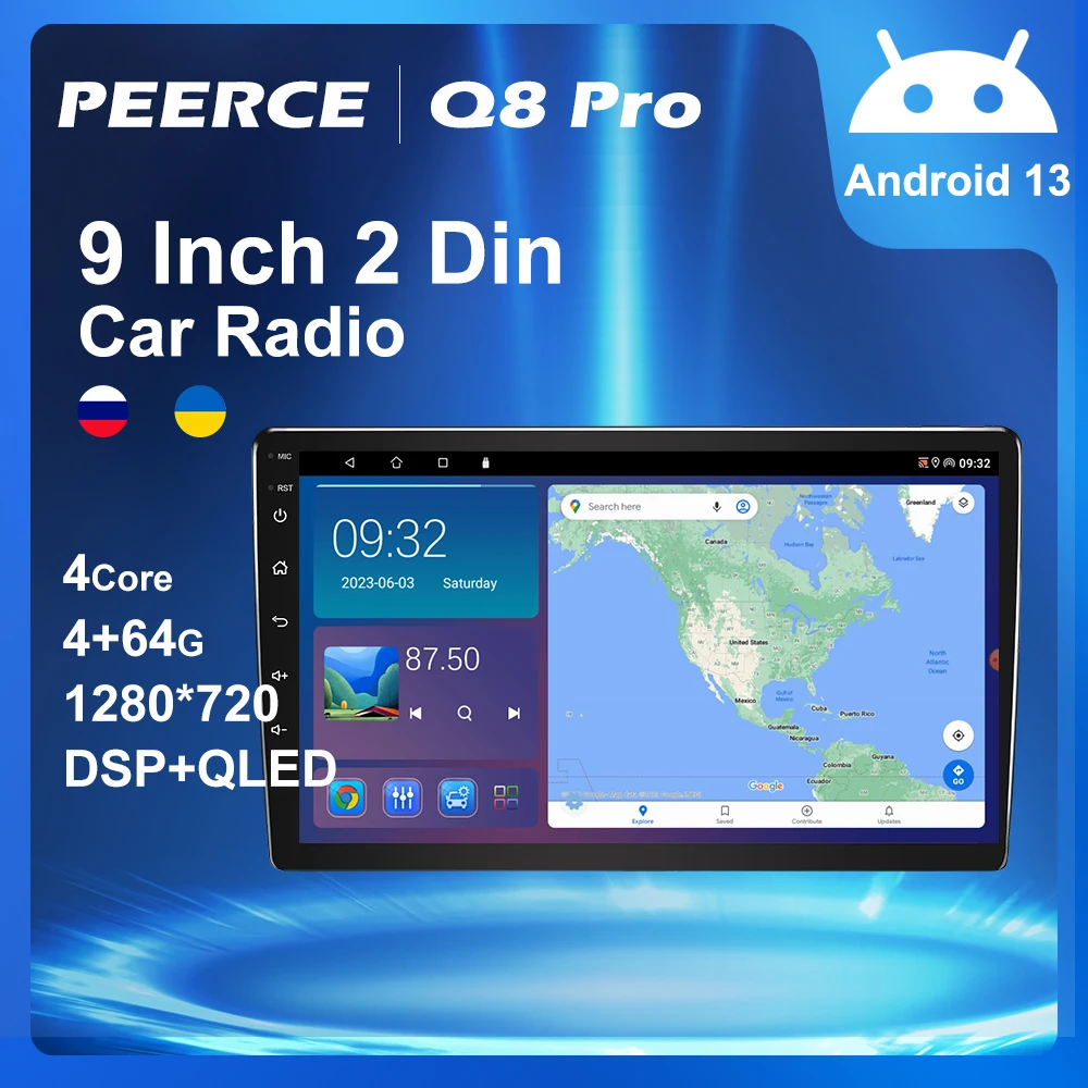 

PEERCE 2 Din Android 13 9 Inch 4Core Car Radio Multimedia Auto Video Player 2Din Navigation GPS FM for Nissan Kia Honda VW