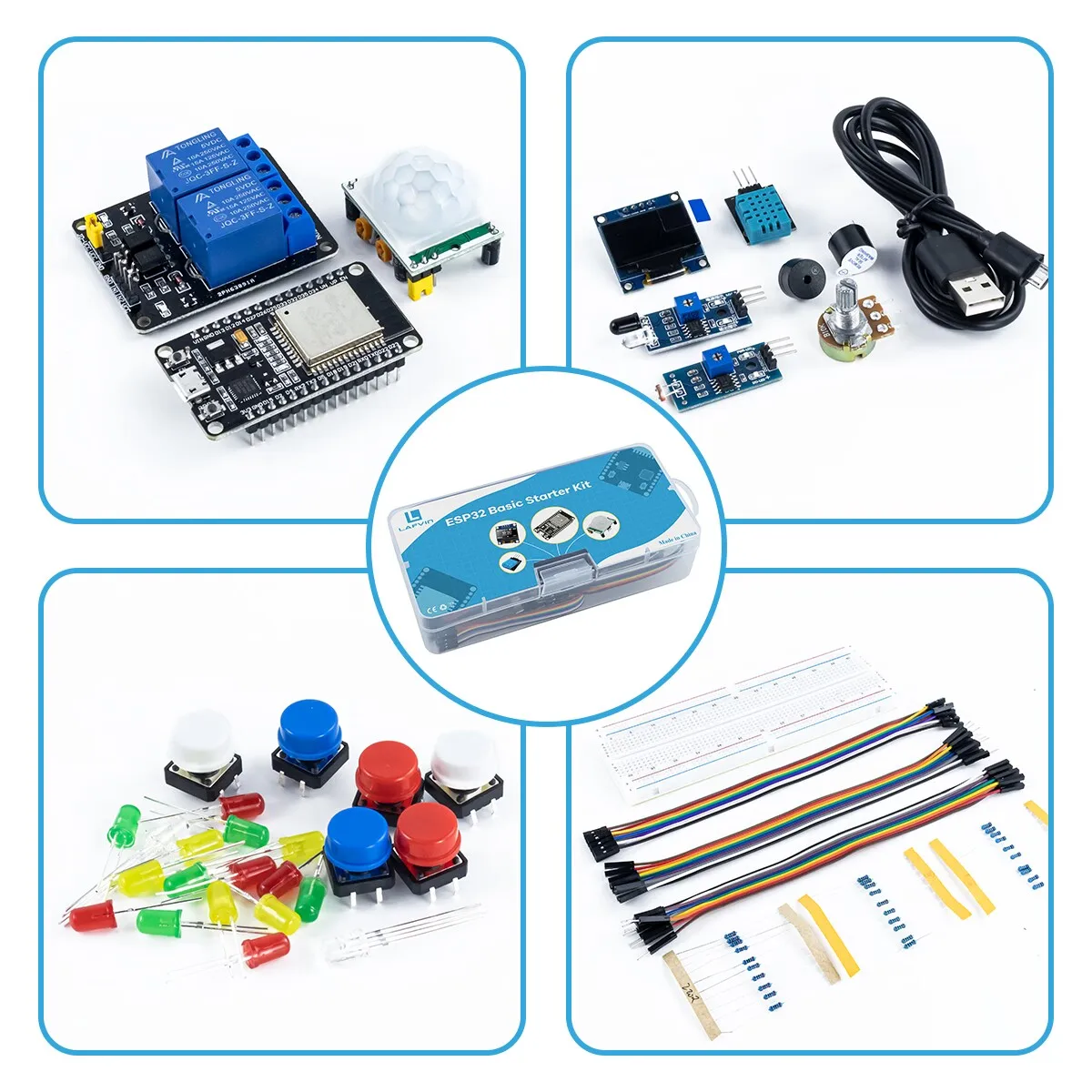 LAFVIN Basic Starter Kit for ESP32 ESP-32S WIFI I OT Development Board ...