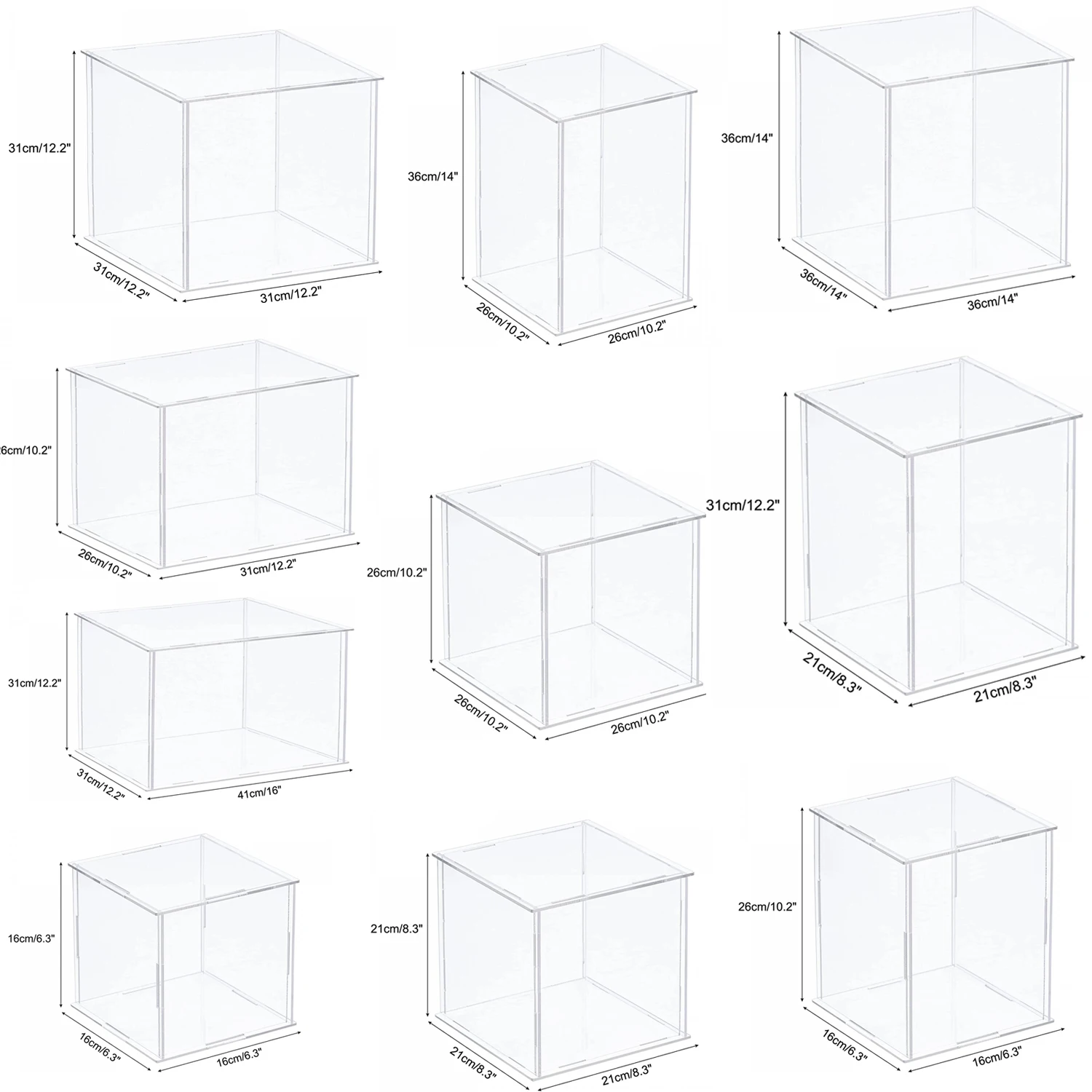 Espositore Acrilico Trasparente 30x40x25 Cm: Teca Antipolvere Per Collezioni E Modelli