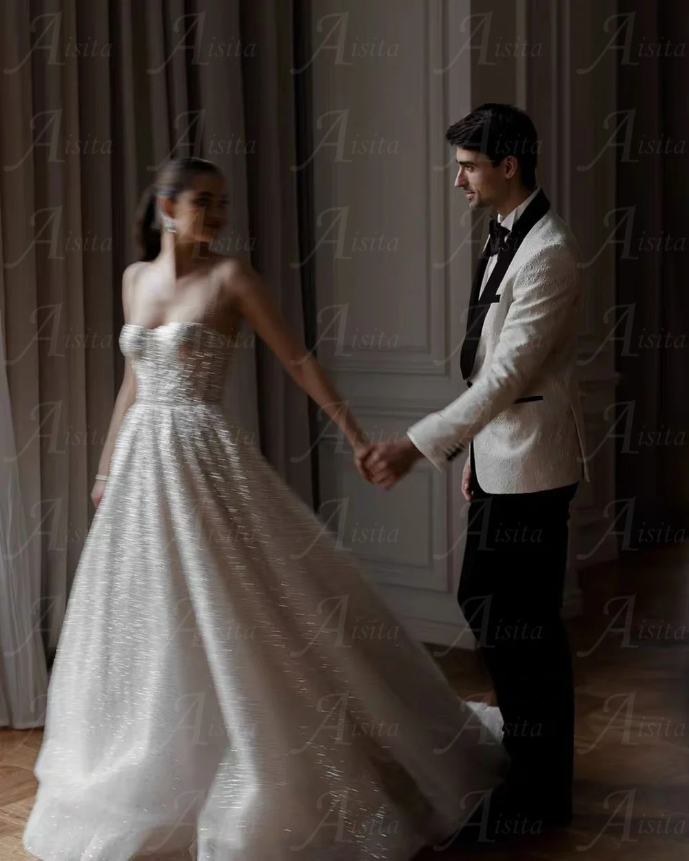 Blingbling Wedding Dress Glitter Brides Wedding Dresses Sequins Bride Dresses Vestido De Novia Luxurious A-Line Dresses Vestidos