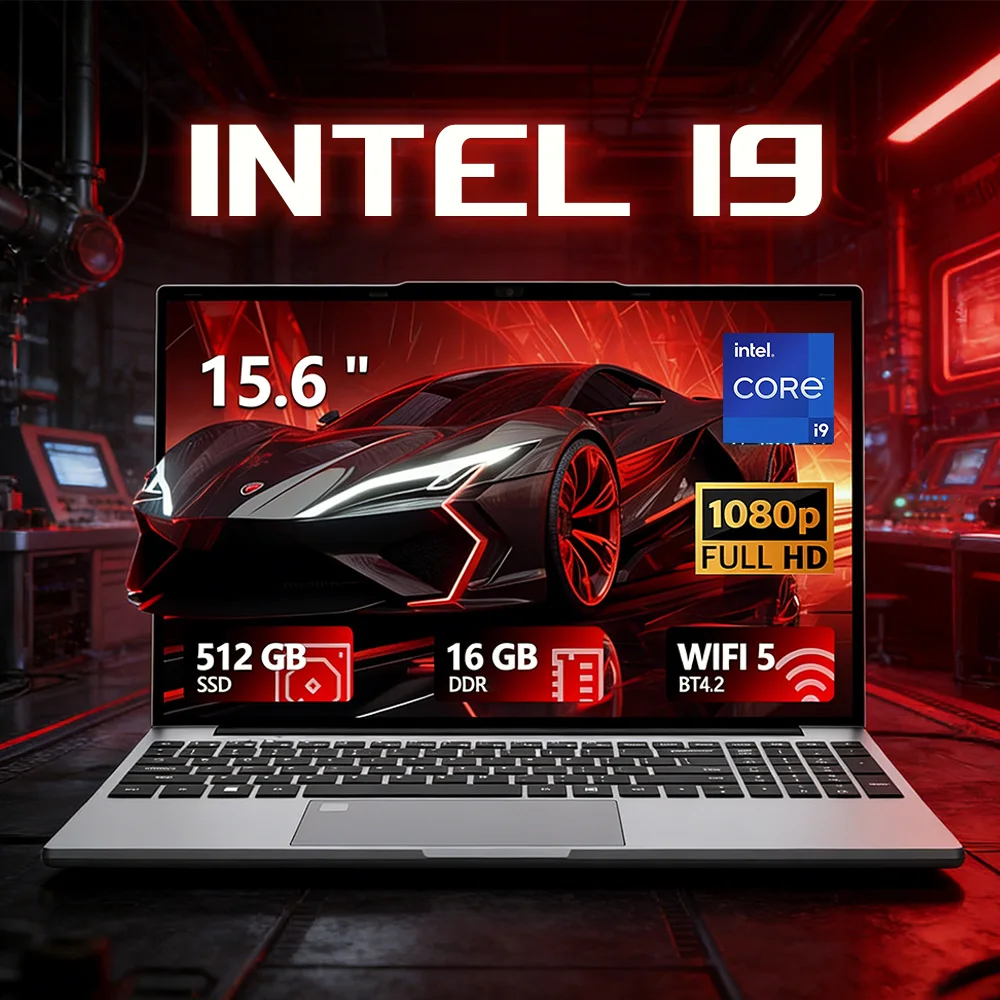 Windows 11 15.6“ Computer Laptop Intel Core I9-9900 Fingerprint Uniock Notebook Pc Gaming 16Gb Ram 1Tb/2Tb Ssd Office Laptops