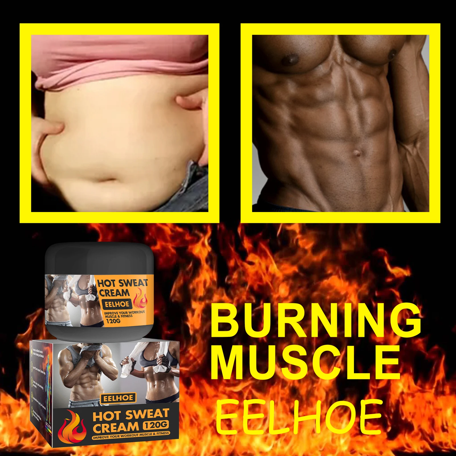 EELHOE Hot Slimming Cream Promote Blood Circulation Relief Muscle Soreness Promote Sweating Burining Weight Shaping Body Cream