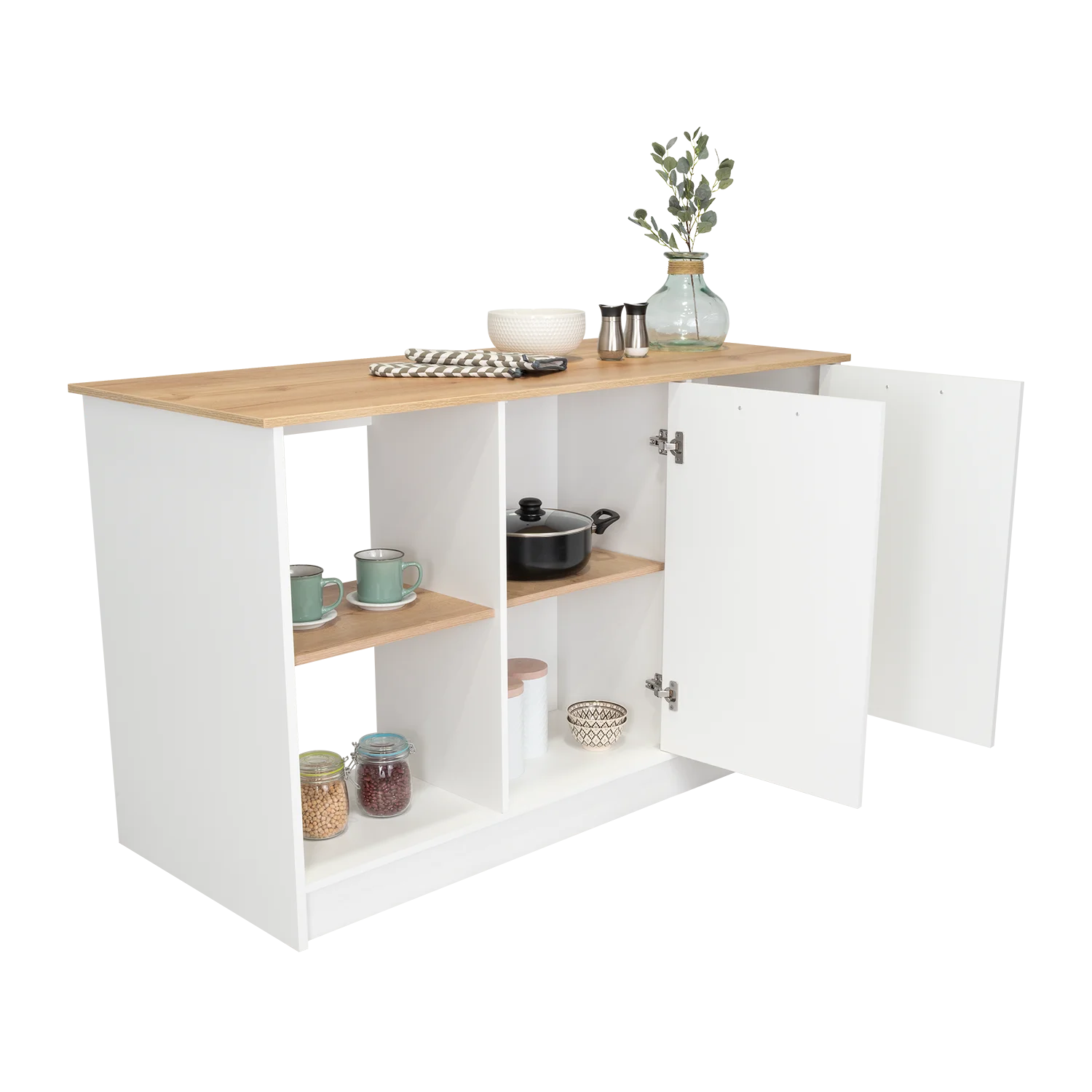 juniper kitchen island light oak-white