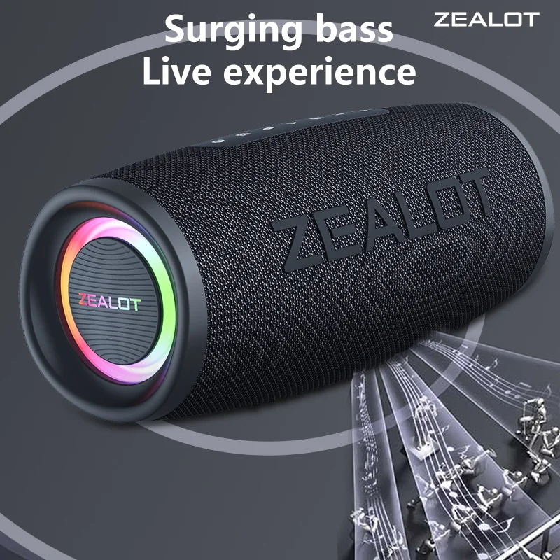 40W ZEALOT S56 ワイヤレス スピーカー - 24 時間再生、EQ モード