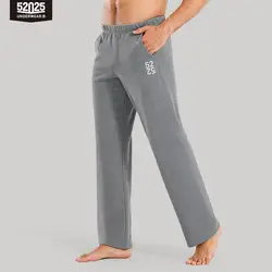 Men's Organic Cotton Lounge Sweatpants - Soft, Breathable, Thick Striped Comfort - M (Grey)