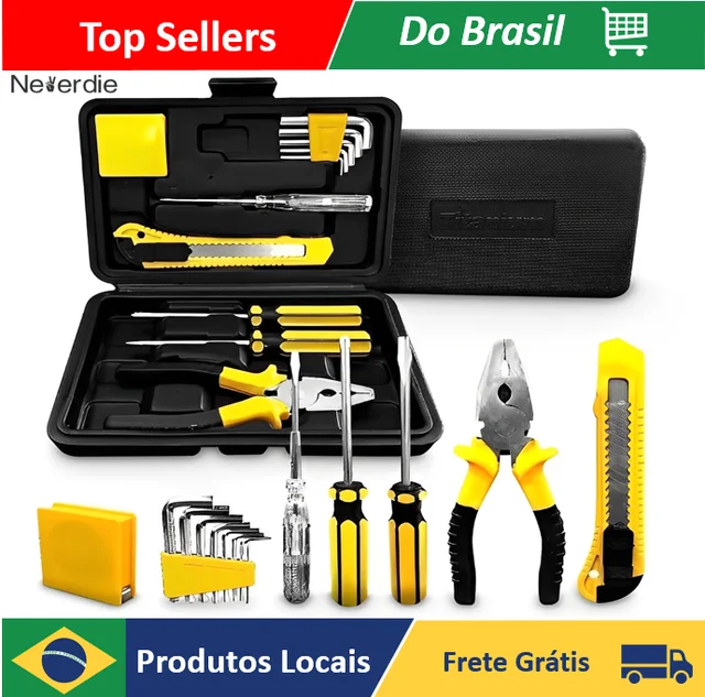 Kit Jogo De Ferramentas Com Maleta 12 Peças Titanium -Neverdie Store
