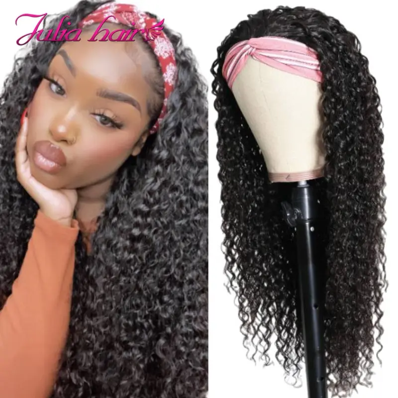 Ali Julia Malaysian Curly Headband Wig Human Hair Glueless Headband