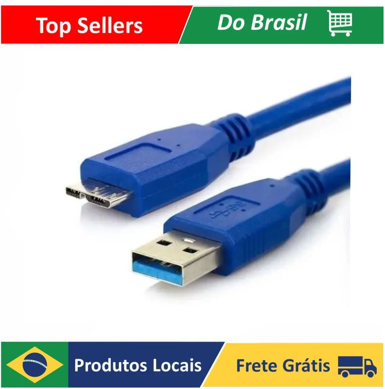 Cabo Usb 3.0 Para Hd Externo Samsung Seagate Toshiba Sony 2m