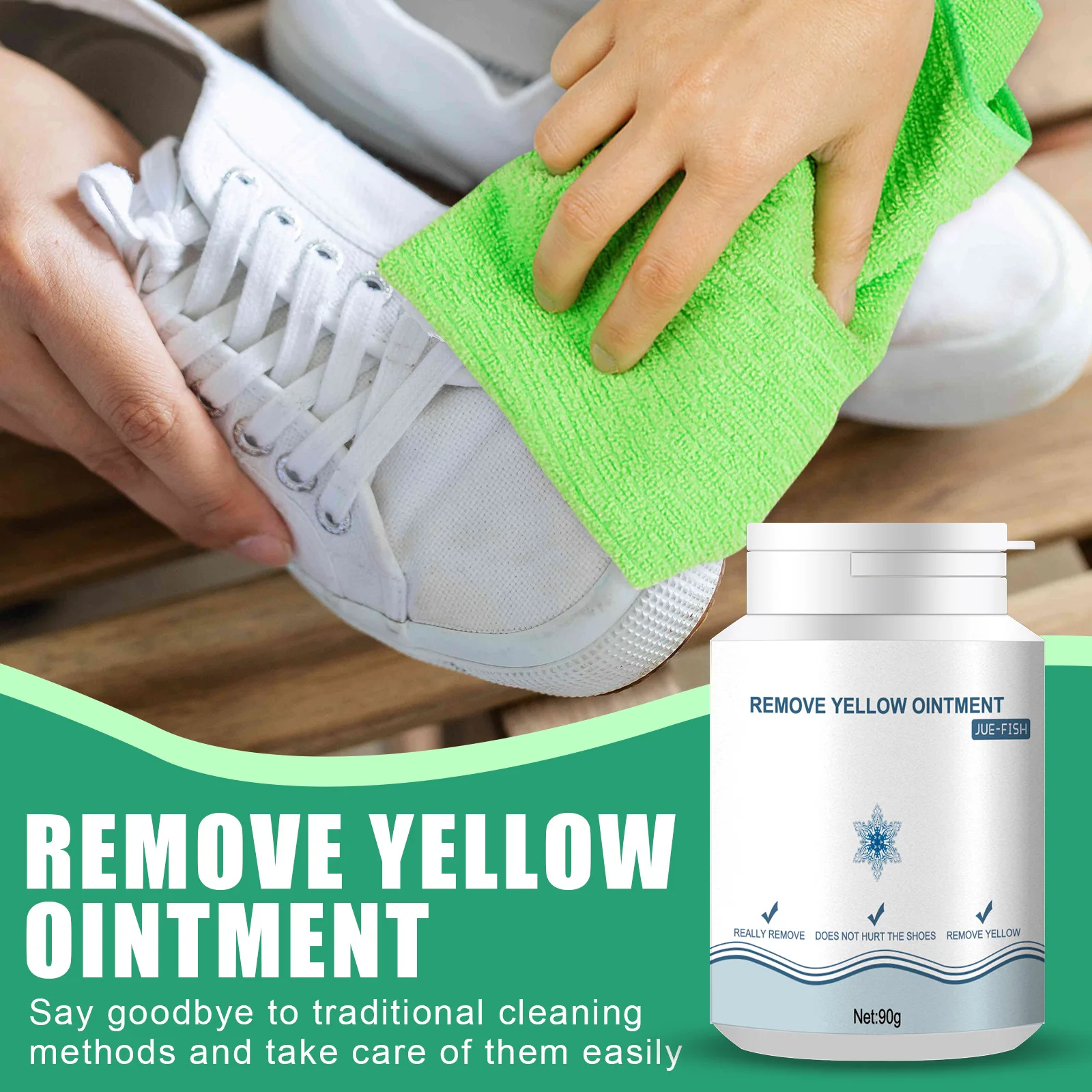 Jue Fish Shoe Cleaner Cleaning Whitening Shoe Sneakers Decontamination Remove Yellow Rubbish Stain Ointment Bright Foam Cleaner