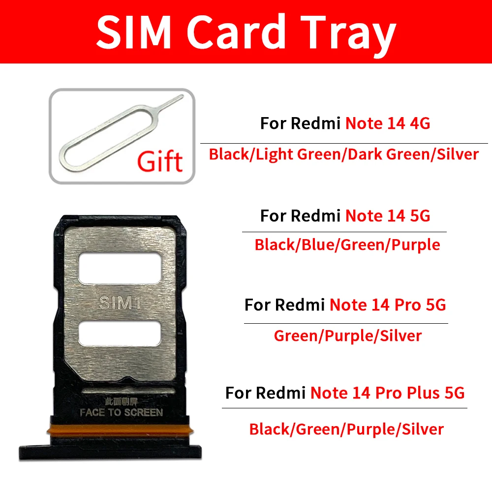 Sim Card Tray For Xiaomi Redmi Note 14 4G 5G / Redmi Note 14 Pro
