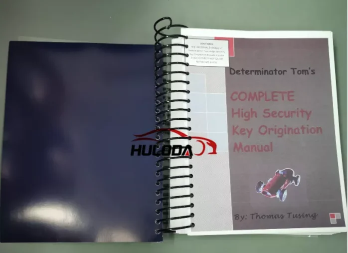 Determinator Security key origination manuals plus the high security key quick reference Guide (The instruction of the car lock