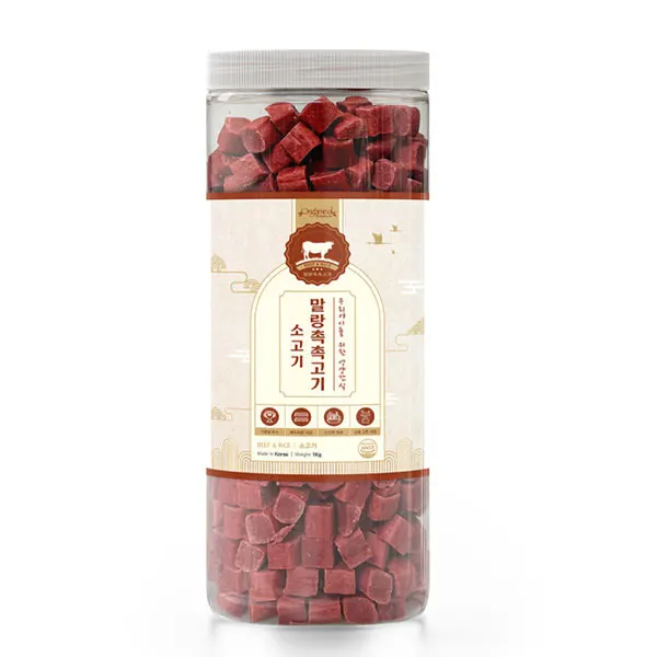 올가밀 말랑촉촉 대용량 강아지 져키 간식 양고기 큐브 1kg