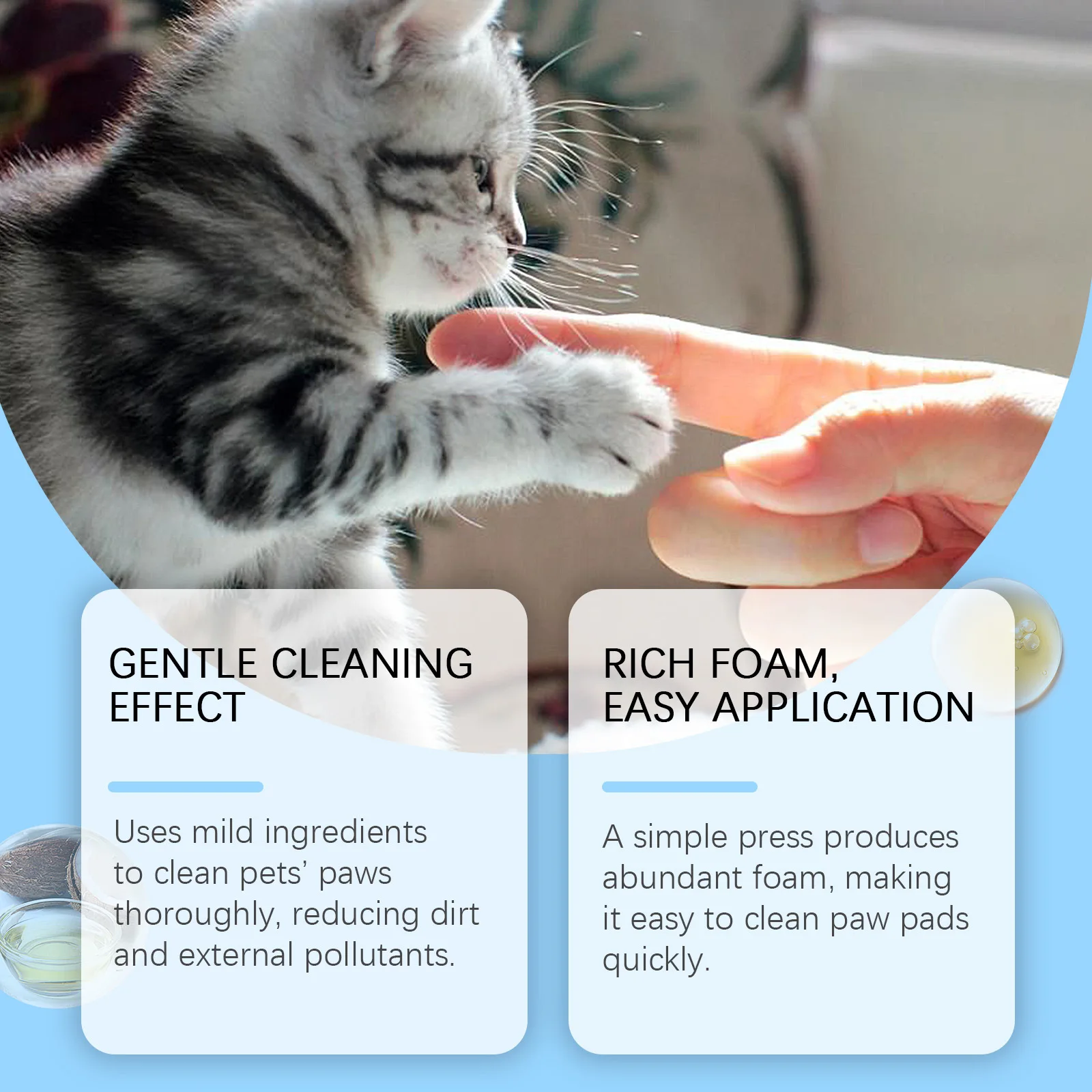 Yegbong 100ml Soothing Pet Paws Cleaning Foam Foot Wash Dog Cat Paw Dirt Odor Remover Moisturizing Nourishing Pet Paw Cleanser
