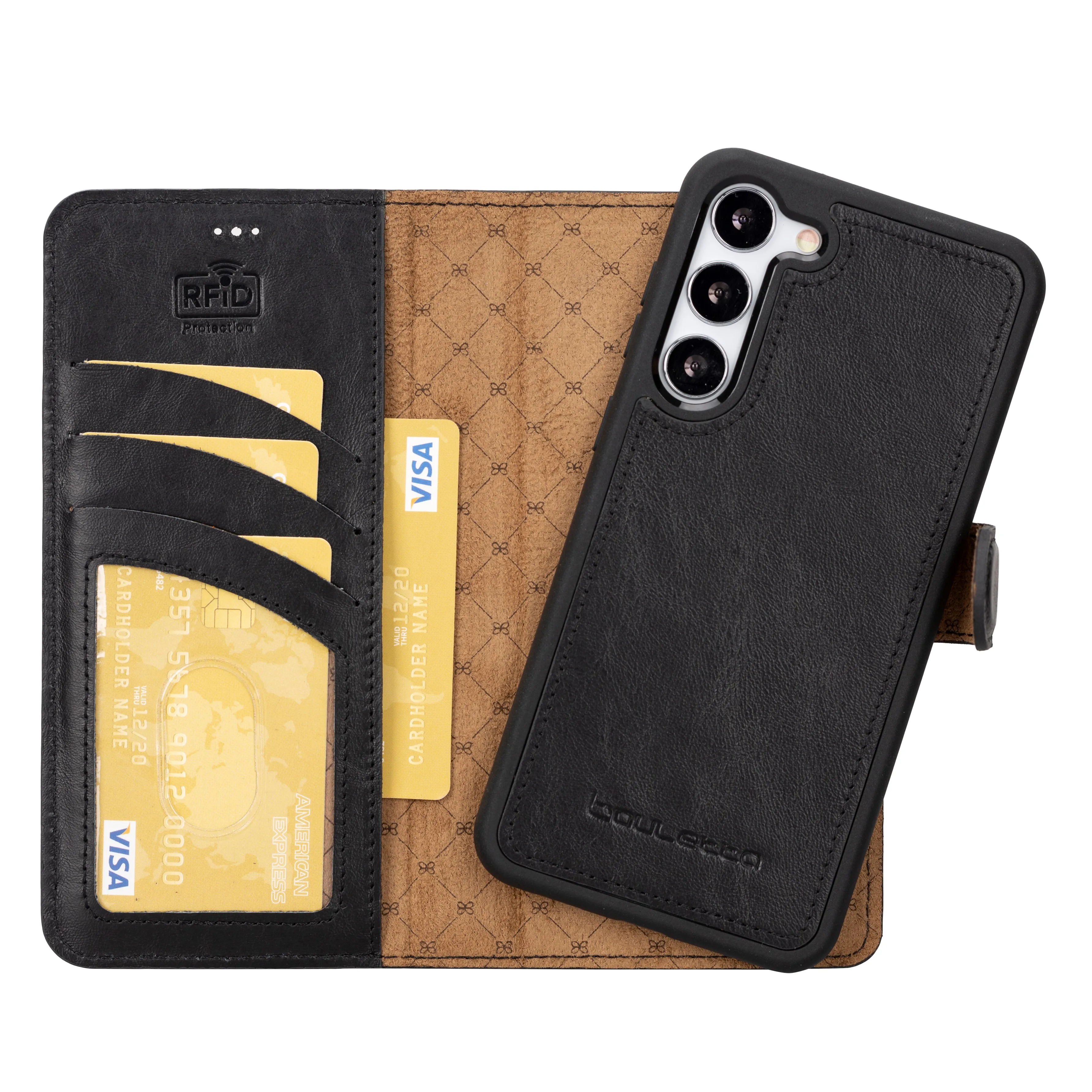 

Genuine Leather Handmade Magnetic Wallet Phone Case for Samsung Galaxy S23 Plus Rfid and Wireless Compatible with CardHolder