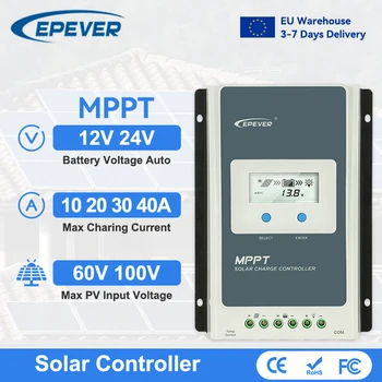 EPEVER Tracer 10A 20A 30A 40A MPPT Solar Charge Controller 12V 24V Auto Solar Panel Regulator With LCD Display Max PV 60V 100V
