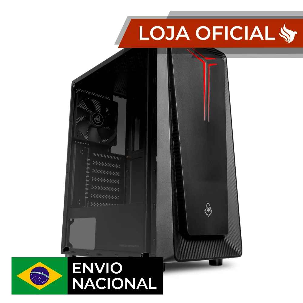 Gabinete Gamer Mancer Crusader, Mid-Tower, Lateral de Vidro, Com 1 Fan, Preto, MCR-CSD-BK01