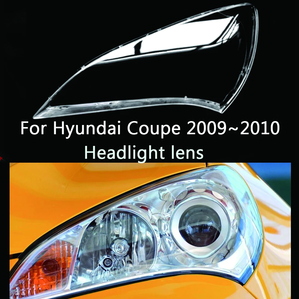 

For Hyundai Rohens Coupe 2009 2010 Headlamp Cover Transparent Headlight Shell Lens Plexiglass Replace Original Lampshade