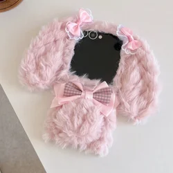 Chic Plush Plaid Bow Bunny Phone Case - Fashionable Shockproof Protection - Z Flip5 (AB218 - 1)