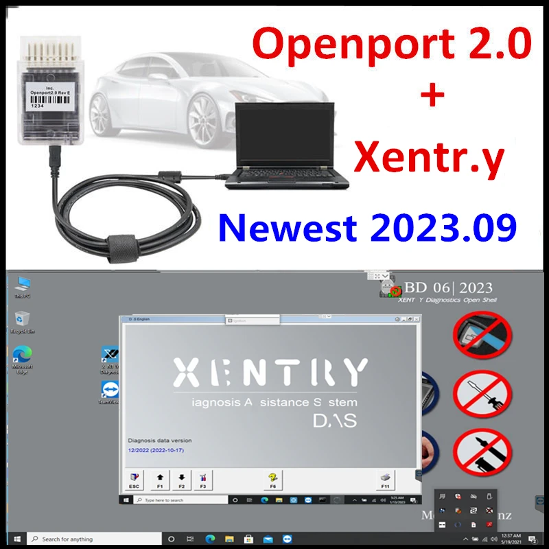 Новейшее диагностическое программное обеспечение Xentry 2023,09, удаленная установка с Tactrix Openport 2,0, инструмент для настройки чипа ECU OBD 2, сканер OBD2