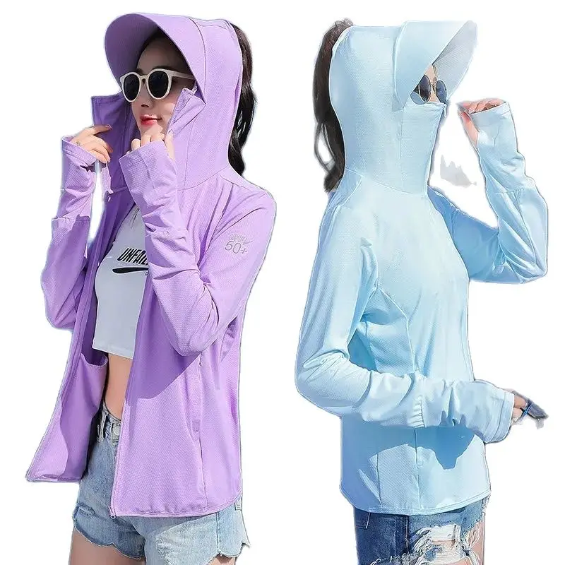 

Женская тонкая воздухопроницаемая блузка с длинными рукавами и защитой от ультрафиолета