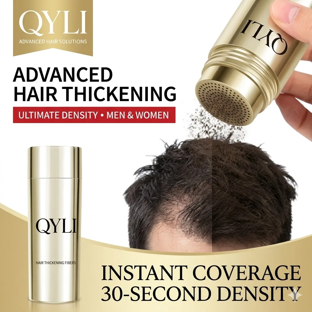QYLI 28g Polvere di fibre per infoltimento capelli, prodotti per la perdita dei capelli, spray volumizzante per aree calve, riempie le zone di degrado, rigenerazione istantanea