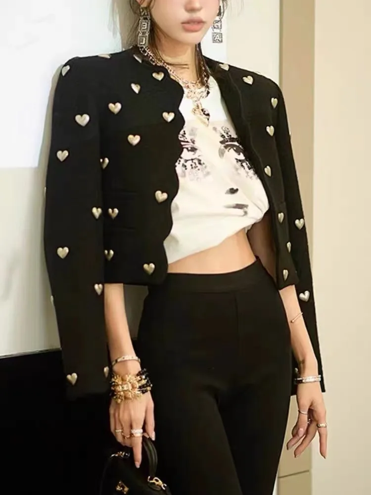 High Quality Elegant Blazer 2022 For Women Fashion Suit Three-dimensional Decoration Slim Holiday Party Club Summer