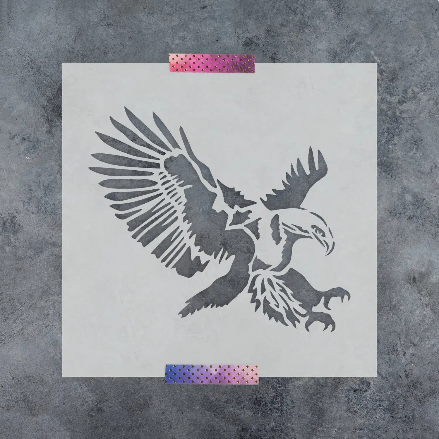

Reusable DIY Craft of a Bald Eagle Stencil for Home Wall Floor Fabric Painting