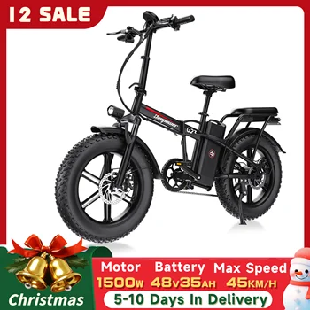 DEEPOWER G23 1500W Motore Bicicletta Elettrica 48V 35AH Batteria Ebike Pieghevole Mountain Bici Elettrica Esterna 7 velocità Bicicletta Per Adulti