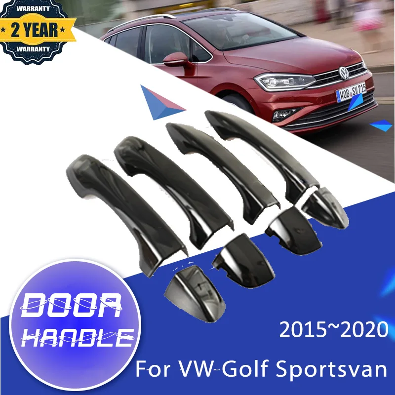 Exterior Black Chrome Car Door Handle Cover For Vw Volkswagen Golf Sportsvan Sv 2015~2020 Luxurious Auto Car Accessoires - Stickers - AliExpress