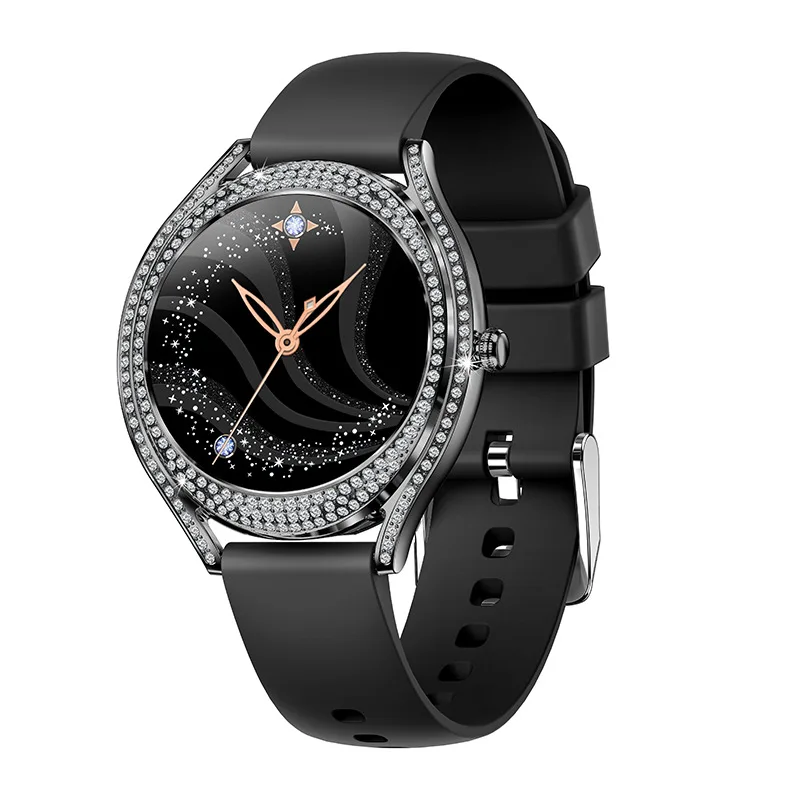 

V66 Smart Watch Women Fashion Diamonds 1.28" AMOLED HD Screen Bluetooth Call Heart Rate Monitor Lady Sports Smartwatch