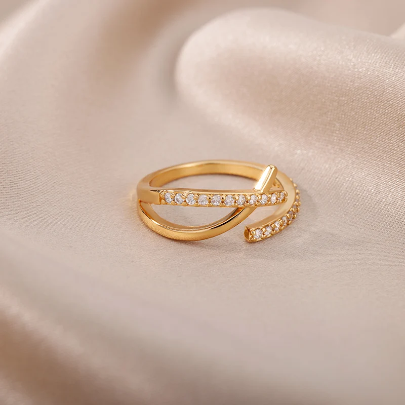 Zircon Rings Finger Stainless Steel