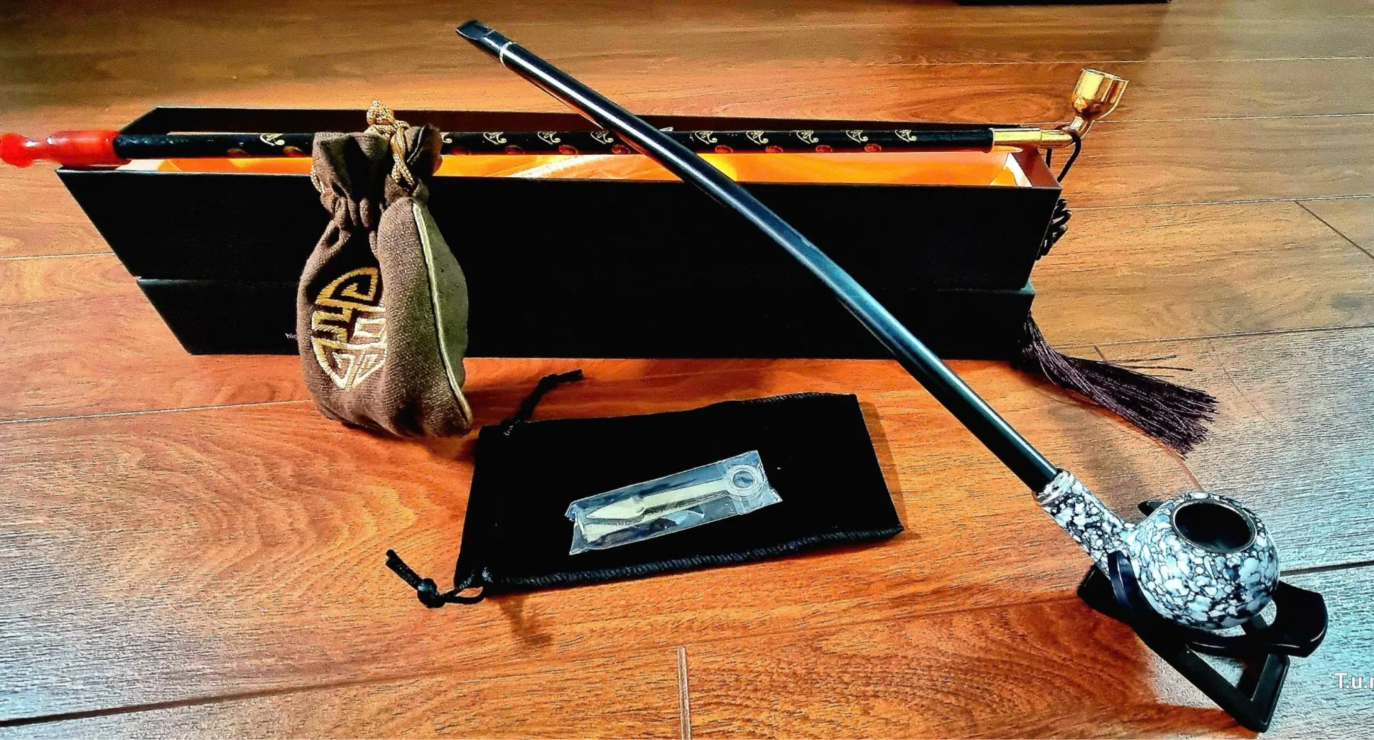 Tobacco Pipe Churchwarden Style With Long Acrylic Stem Handmade In Ukraine - Foto 7