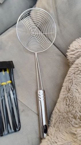 3 Size Set Stainless Steel Colander Household Noodle Dumpling Hot Pot Filter Screen Pearl Line Drain Large Fried Strainer photo review