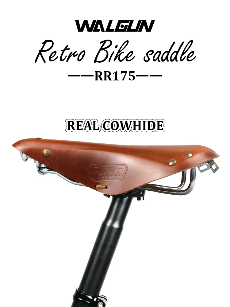 WALGUN RR175 レザーサドル WALGUN RR175 Retro bike saddle soft leather bicycle saddle women