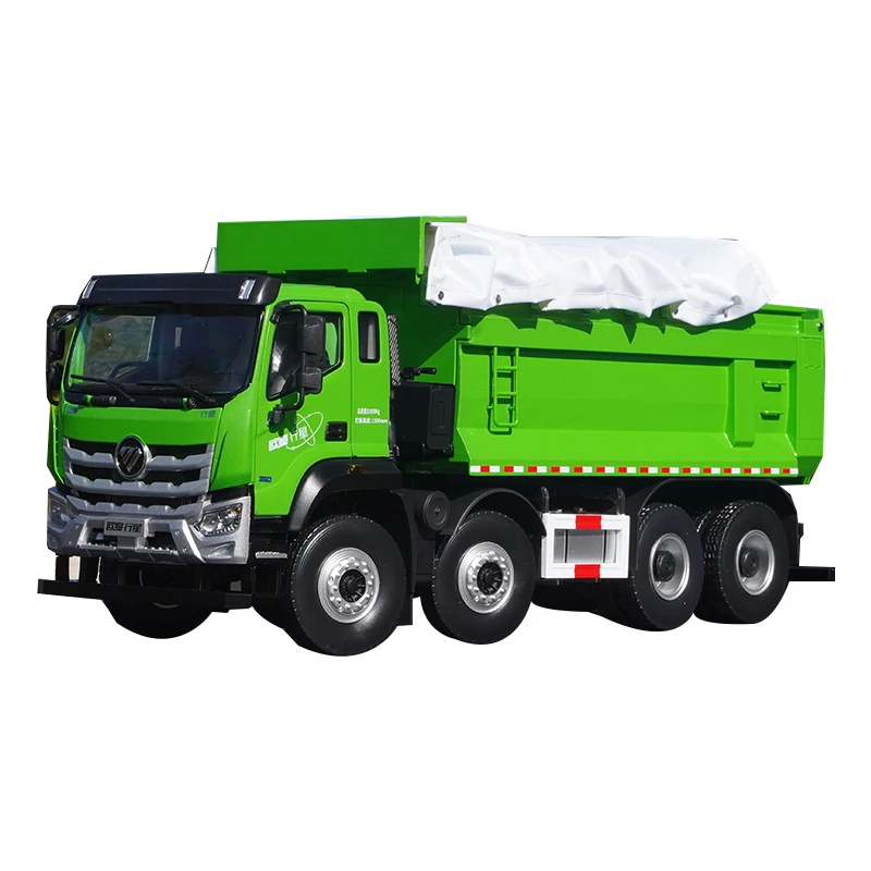 

1:24 Diecast Foton Auman Xing xing dump truck model green alloy environmental dump truck models for collection, gift