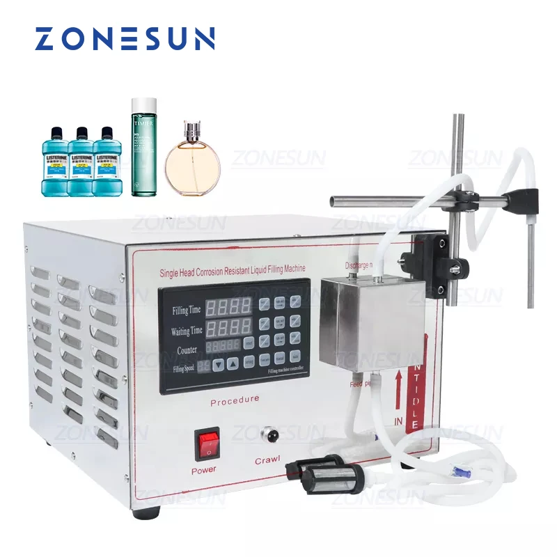 

ZONESUN GZ-YG1 автоматическая машина для наполнения магнитного насоса парфюмерный сок эфирное масло машина для наполнения бутылок