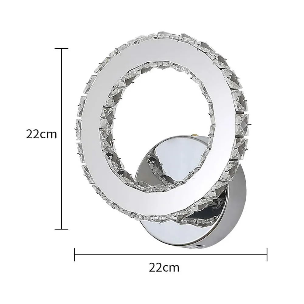 Crystal Wall Lights,LED Wall Light 6500K Wall Sconce Crystal Lamp for Living Room,Bedroom,Cool White Light [Energy Class E]: 3 - 5 Days Free Delivery Only UK