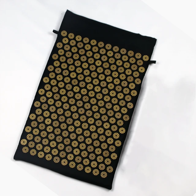 Black Gold Acupuncture Massage Mat & Pillow Set Free Storage Bag 5