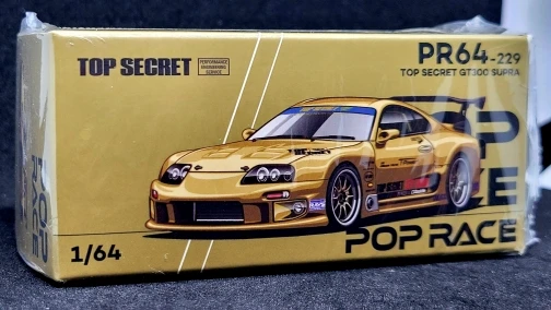 Xcartoys pop race 1:64 top secret gt300 supra a80 cromado ouro