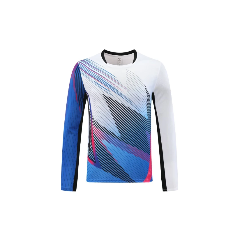 Long Sleeve Badminton Shirt Unisex Table Tennis Jersey V neck Ping Pong Shirt Apparel Men Women Professional Pickleball Clothes