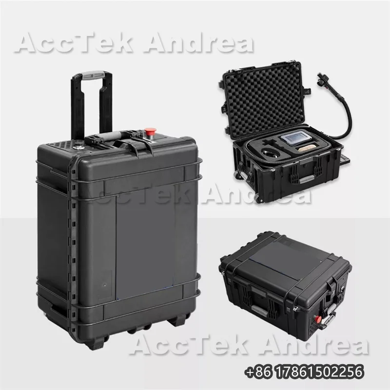 Portable Suitcase 500W Laser Source Handheld Pulse Laser Cleaning Machine Air-Cooled for Metal Rust Removal