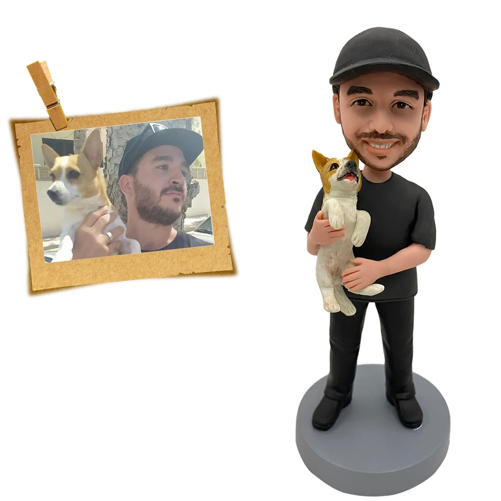 Personalized Custom Bobblehead Figurines of Man Sitting on Toilet for Valentine Gift Boy Friend Husband 2