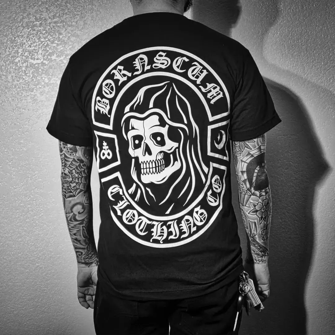 Gothic Punk Style Skull Graphic Men Tshirts Street Rock Hip-Hop Streetwear  Grunge Heavy Metal Rock Top Oversized Tee Ropa Hombre - AliExpress, image size:1080x1080