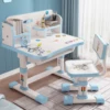 Kids Functional Desk and Chair Set, Height Adjustable Children School Study Table Chair Set, Ergonomic Desk Chair with Drawer 1