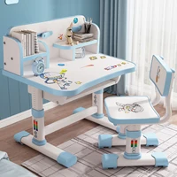 Kids Functional Desk and Chair Set, Height Adjustable Children School Study Table Chair Set, Ergonomic Desk Chair with Drawer 1