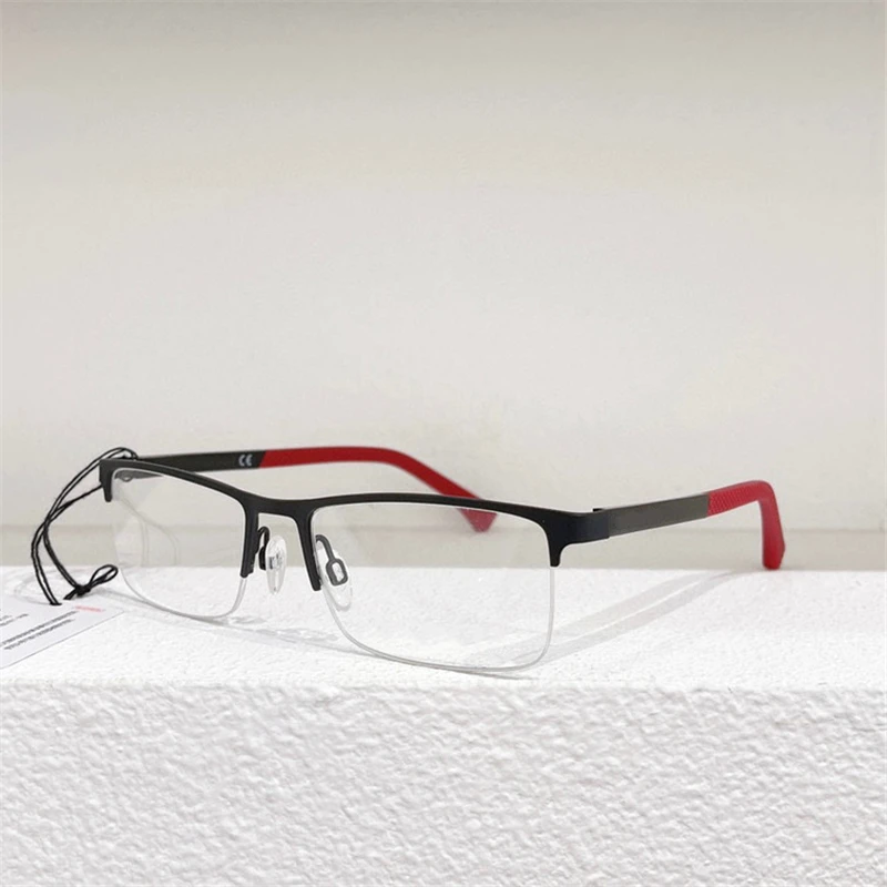 

Optical Eyeglasses For Men Women 1041 Retro Style Anti-Blue Square Half Frame Glasses With Box